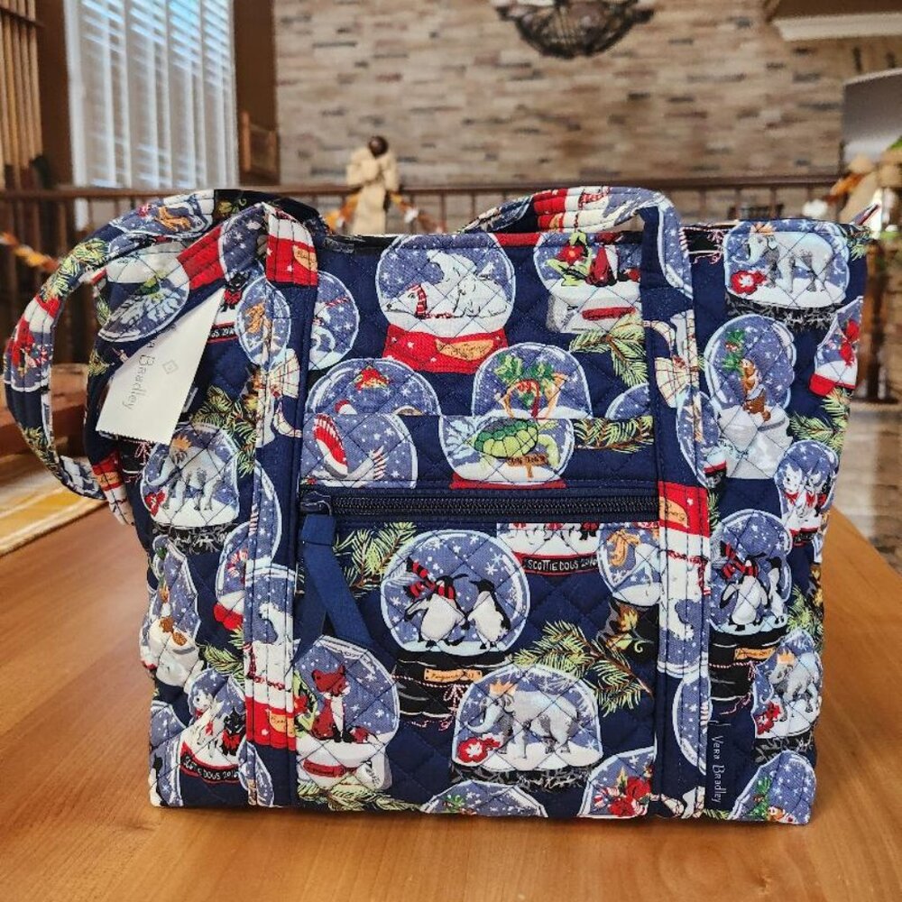 Vera Bradley Small Vera Tote Snow Globes, NWT